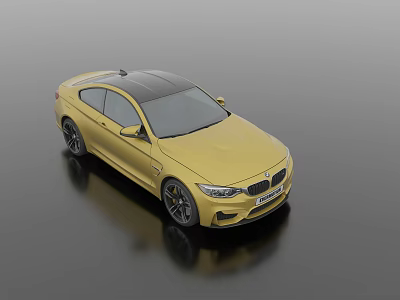 Yellow Sports Car With Black Roof And Modern Aerodynamic Design Features 3d model