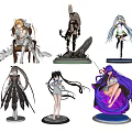 Anime Character Collectible Figures With Various Poses And Intricate Designs