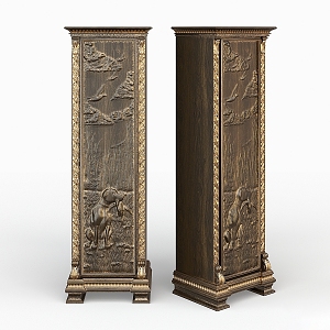 Vintage Decorative Cabinet Antique Cabinet Ornaments 3d model