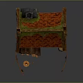 Charming Fairy Cottage With Red Tile Roof Green Moss Chimney Wooden Fence Woodpile And Basket