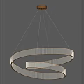 Elegant Spiral Crystal Chandelier Hanging with Crystal Strips on Dark Background