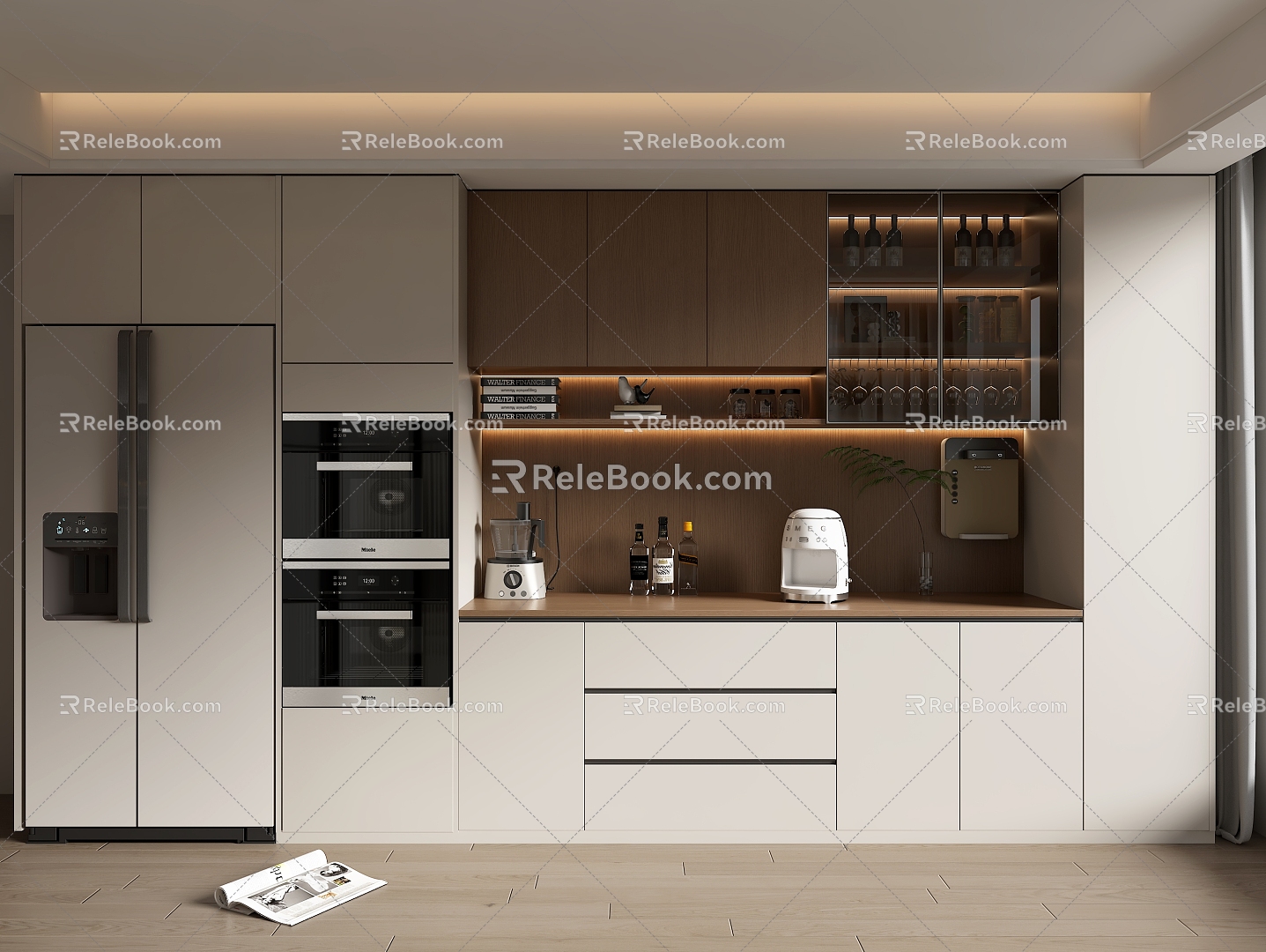 Modern household wine cabinet 3d model