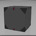 Gray Cube With Intricate Geometric Patterns And Red Corner Accents Design