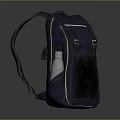 Durable Practical Dark Blue Backpack With Silver Water Bottle For Daily Use