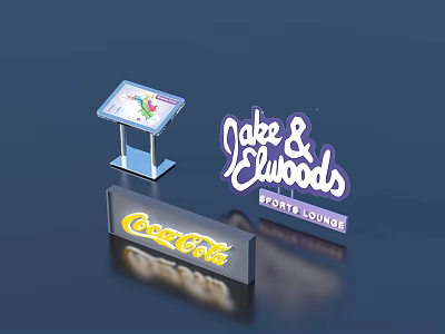 Daily Household Living Products Featuring Coca Cola Signage And Cake Shop Display Stand 3d model