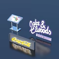 Daily Household Living Products Featuring Coca Cola Signage And Cake Shop Display Stand