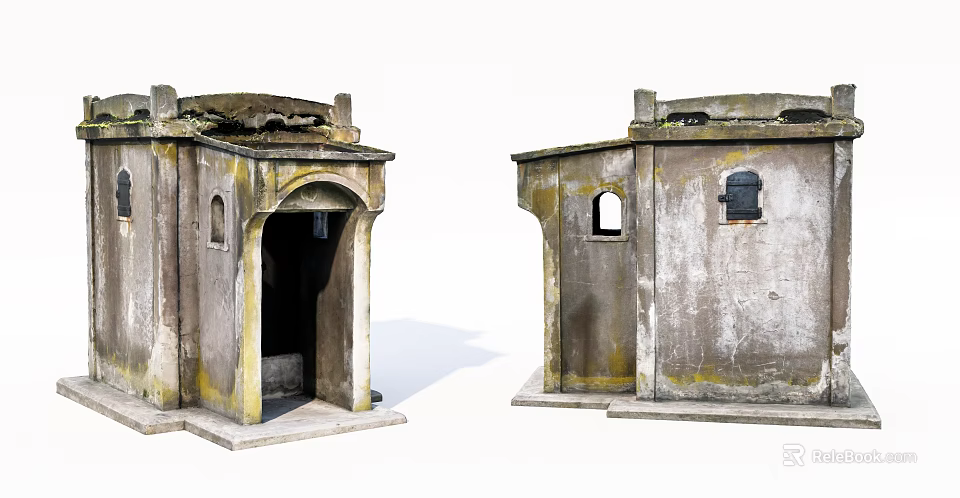 Old Dilapidated Rural Self Built House With Traditional Exterior And Weathered Walls 3d model 