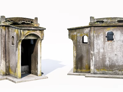 Old Dilapidated Rural Self Built House With Traditional Exterior And Weathered Walls 3d model