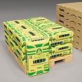 Modern Catering Restaurant Children's Food Snack Packaging Express Logistics Transport Carton Wooden Case 3d model