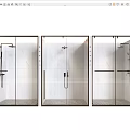 Various Modern Shower Sauna Enclosure Designs With Glass Panels And Metal Frames 3d model