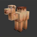 Pixel Style Camel Doll 3D Orange Body Red Hump And Blue Hooves Design