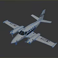 White Small Aircraft With Twin Propellers And TC ABX Identification Markings