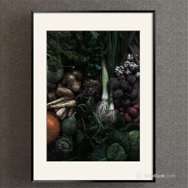 Assorted Fresh Vegetables Collection With Root Vegetables Leafy Greens And Pumpkin 3d model 