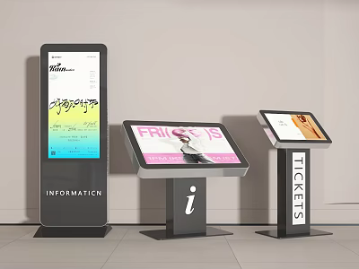 Modern advertising machine self-service machine ordering machine advertising navigation machine 3d model