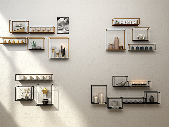 Modern Wall Storage Rack Wall Decoration Rack 3d model