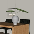 Potted Vase Bonsai Green Plant 3d model