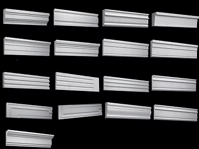 Different Styles of Gypsum Cornices for Interior Decoration and Home Design 3d model
