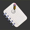 Cute Spiral Notebook With Lined Paper And Yellow Pencil Drawing Smiley Face