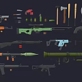 Low Poly Weapon Pack 3d model