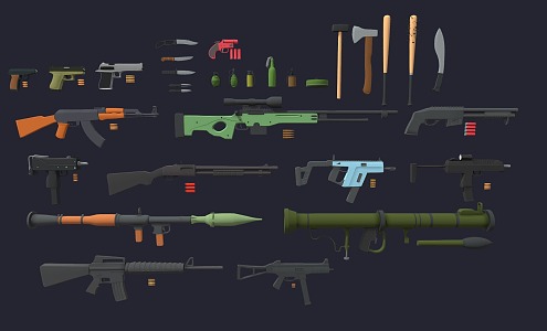 Low Poly Weapon Pack 3d model