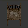 Rustic Wooden Rocking Dining Chair with Armrests Vertical Slats Back and Natural Wood Grain