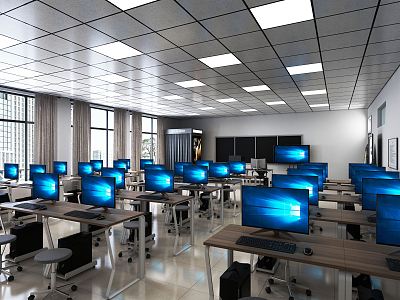 Modern Classroom Training Room 3d model