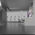 Modern Bridal Shop Interior With Arched Doorway Large Windows And Displayed Wedding Dresses