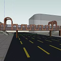 pedestrian bridge creative net red 3d model