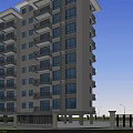 Modern Office Building Exterior With Multiple Glass Windows Flat Roof Front Entrance And Landscaping