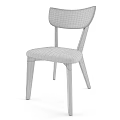 Modern Wooden Dining Chairs With Black And Grey Leather Seats And Tapered Legs