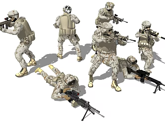 modern soldier officer soldier figure 3d model