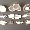 Ceiling lamp square ceiling lamp round ceiling lamp geometric ultra-thin bedroom living room simple 3d model