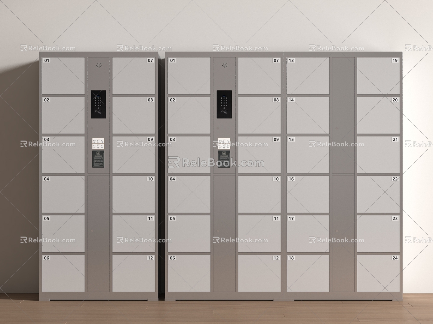 Modern Public Space Locker Storage Cabinet Pier Cabinet 3d model