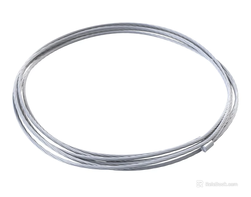 Stainless Steel Braided Cable With Loop End For Industrial Applications 3d model 
