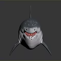 Realistic 3D Shark Model With Sharp Teeth Open Mouth And Gray Blue Body 3d model