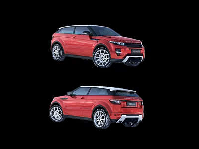 Red SUV Car Front and Rear Exterior Views with Modern Design 3d model