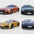Luxury Sports Cars in Elegant Multiple Colors Including Orange Black Yellow and Blue