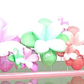 Vibrant Flower Shaped Photo Check in Spot with Pink Green Red Petals and LED Lights