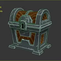 Decorative Treasure Chest With Metal Frame Orange Interior And Ornate Lock