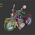 Red Classic Motorcycle With Chrome Details And Brown Leather Seat Shiny Finish