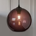 Colorful Glass Spherical Pendant Lights Hanging With Illuminated Bulbs In Modern Interior