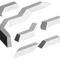 Modern Geometric Landscape Seats With Modular Concrete Design For Outdoor Park Garden
