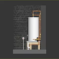 Industrial Plumbing System With Brick Wall Silver Tank Yellow Valves Concrete Floor Wooden Platform