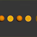 Fresh Oranges Display With Whole Halved Sliced And Small Pieces On Dark Background