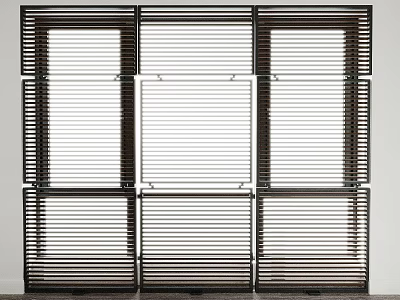 Modern Casement Windows With Multiple Panels And Horizontal Grilles For Home Design 3d model