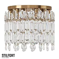 Elegant Crystal Ceiling Light With Hanging Pendants And Metal Frame Design