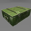 Green Military Crate With Metal Latches Handles And Stenciled Text