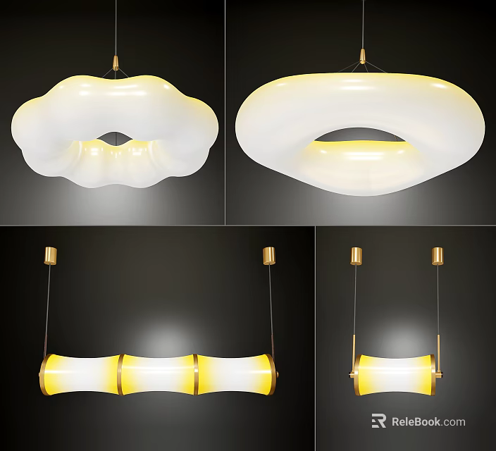 Modern Unique Shaped Chandelier With Hanging Design And Warm Lighting Effects 3d model