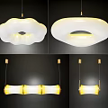 Modern Unique Shaped Chandelier With Hanging Design And Warm Lighting Effects 3d model