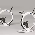Modern White Elliptical Fitness Equipment With Black Components For Home Exercise